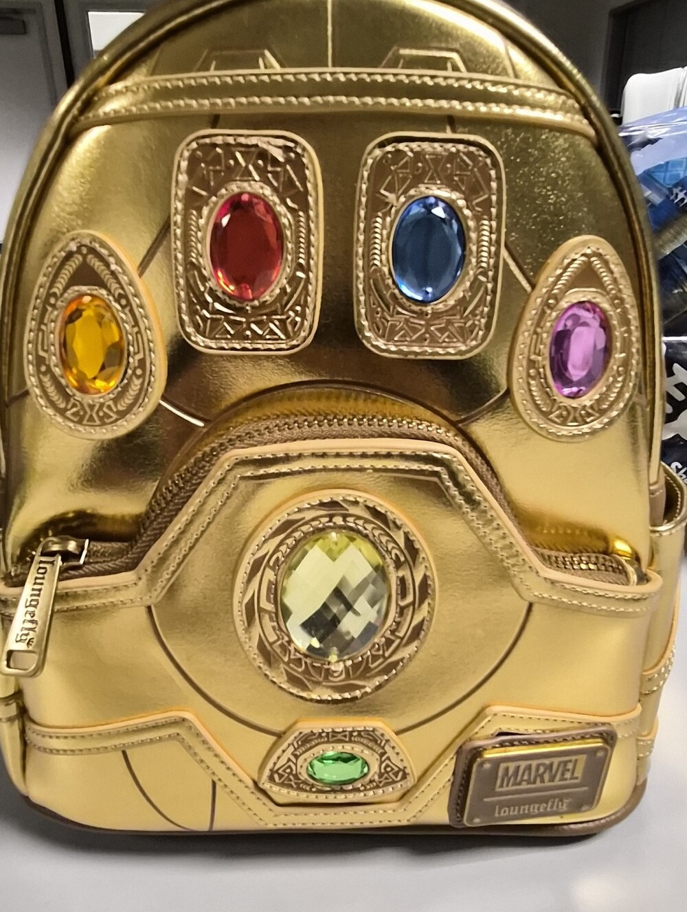 Disney Marvel Metallic Gold Infinity Gem Mini Backpack
